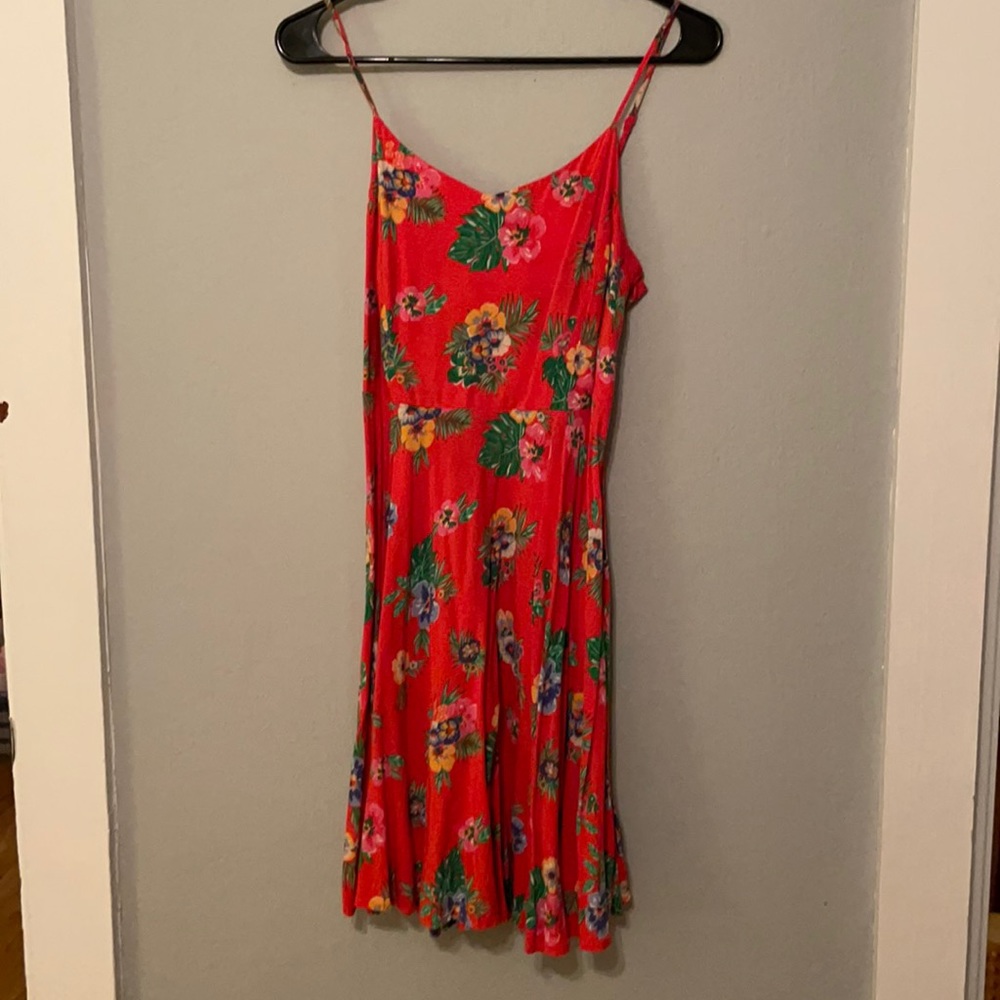Old Navy Red Floral Sun Dress Size Medium